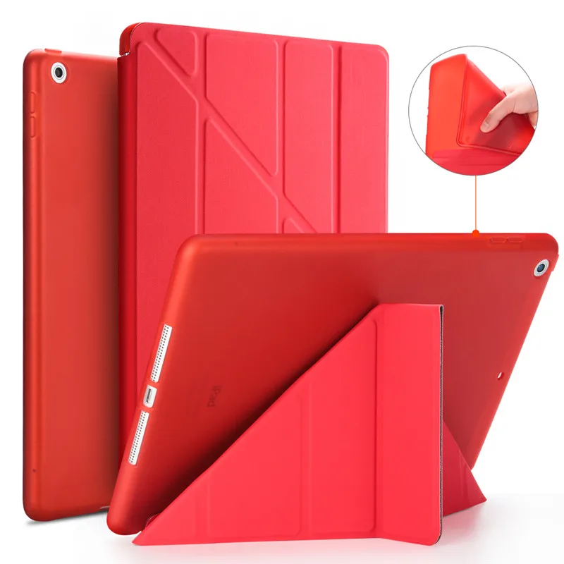 Red Чехол для iPad 9,7, GOLP искусственная кожа Magentic Smart чехол мягкая Вернуться ТПУ Защитный чехол для iPad крышки A1822 A1823 чехол на айпад 5 6 - Цвет: Red