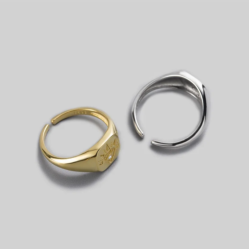 Leouerry женские кольца с серебряным глазом креативные роскошные открытые золотым и