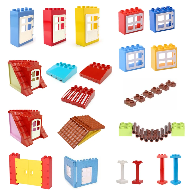 

Building Blocks Architecture Model Walls Windows Doors Roof Awning Accessories Blocks Parts Educational Assembly Bricks Toys