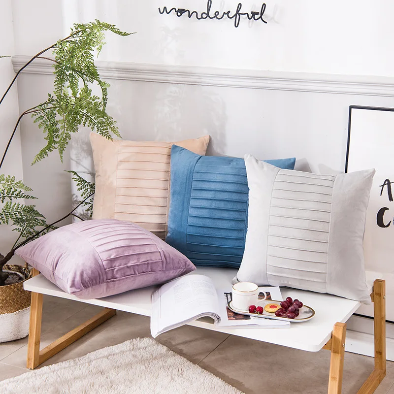 Голландский из бархата кораллового цвета Мягкие плюшевые подушки крышка