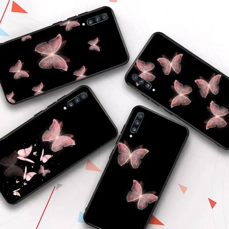 

Beauty pink Butterfly Phone Case for Samsung Galaxy A51 30s a71 Silicone Cover for A21s A70 10 A30 Capa