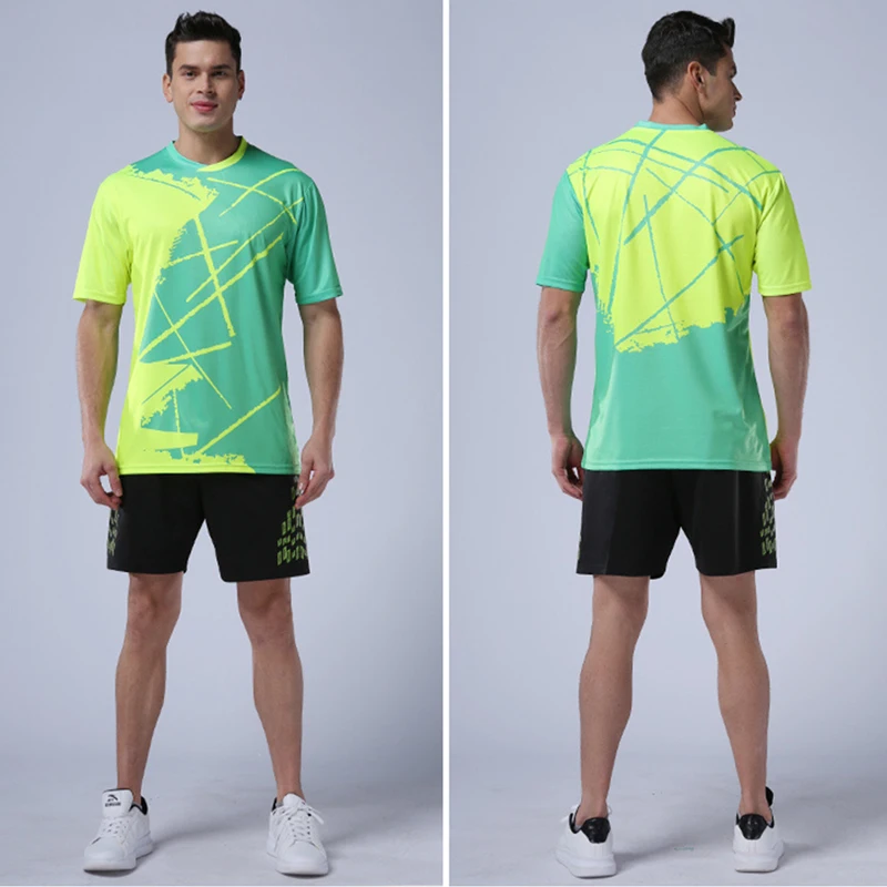 Мужские теннисные майки с коротким рукавом футболки круглым вырезом для фитнеса