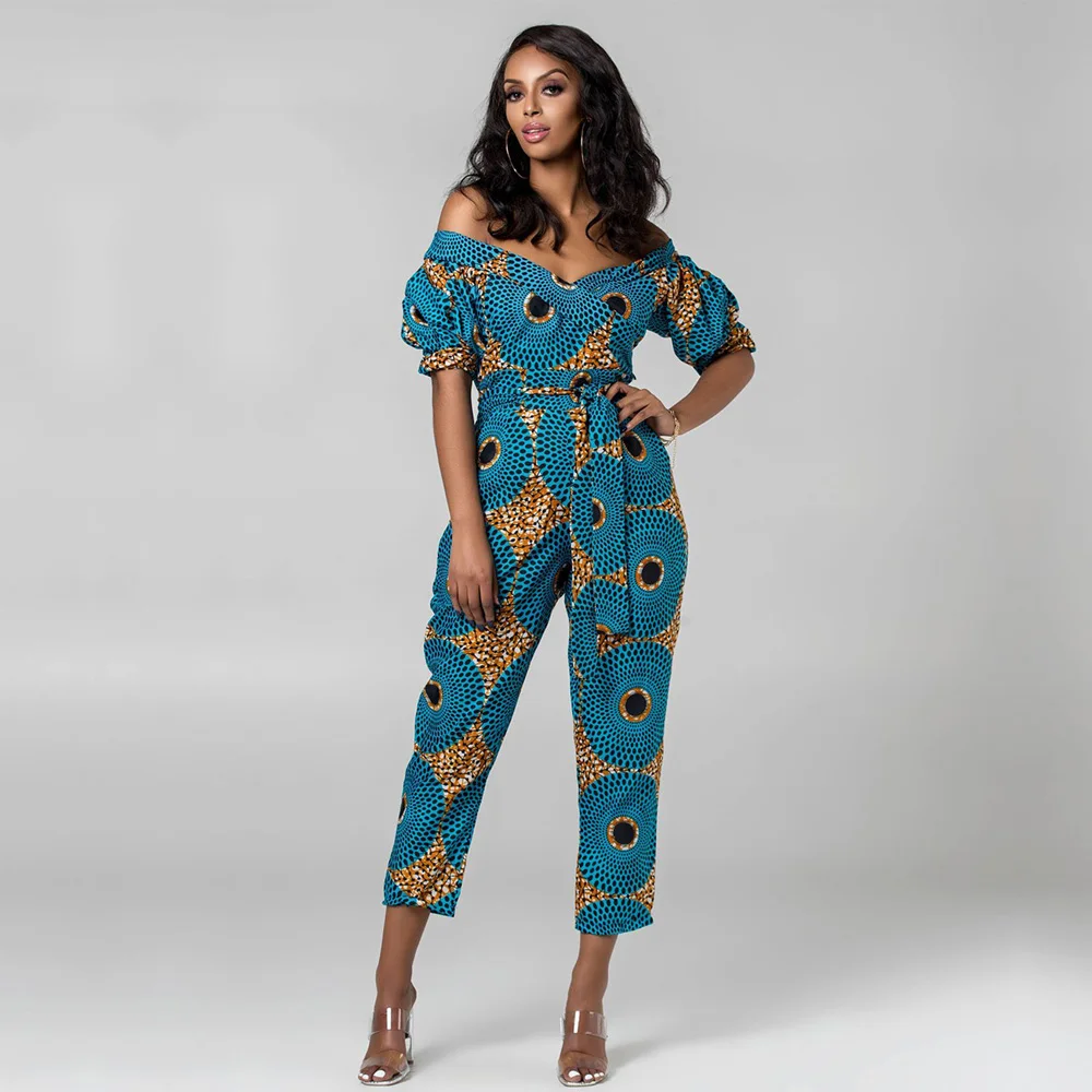 Повседневный женский комбинезон осень 2020 одежда в африканском стиле с принтом