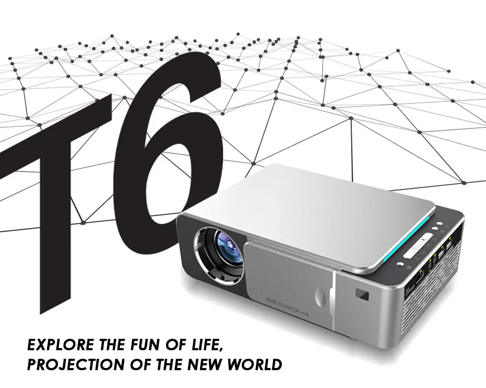 ALSTON T6 полный светодиодный hd-проектор 4k 3500 люмен HDMI USB 1080p портативный проектор фильмов Beamer с загадочным подарком
