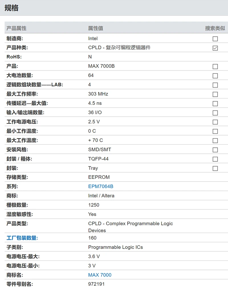 

EPM7064BTC44-3 QFP-44 -