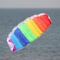 high quality 2 7m dual line 2 styles parafoil parachute sports beach kite easy to fly rainbow kite exercise outdoors fun