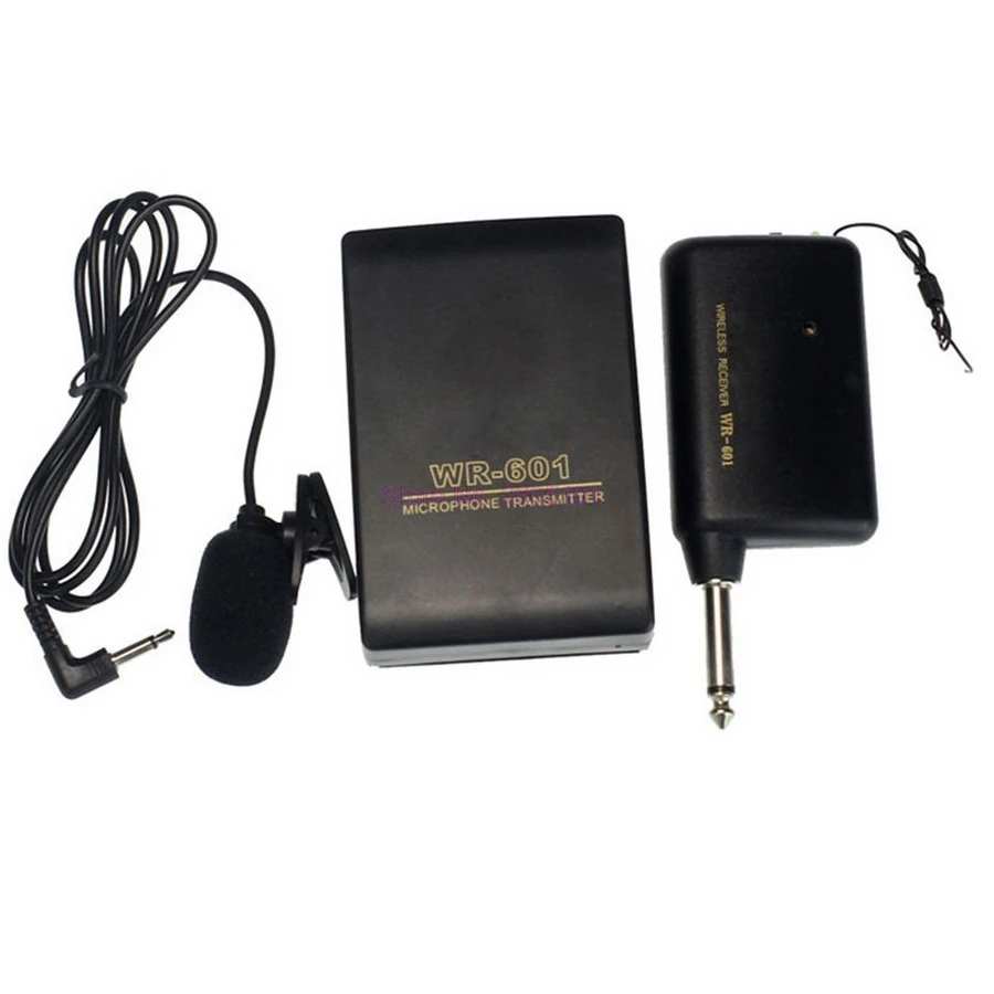 

DHL 100pcs new WR601 Mini Wireless FM Transmitter Receiver Lapel Clip Mic System 3.5mm Stereo Clip-on Microphone
