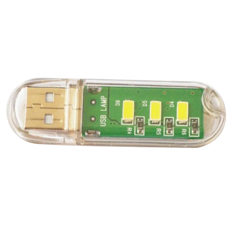 Светодиодная мини лампа с питанием от USB 5 в пост. Тока 3 светодиода|Лампы для