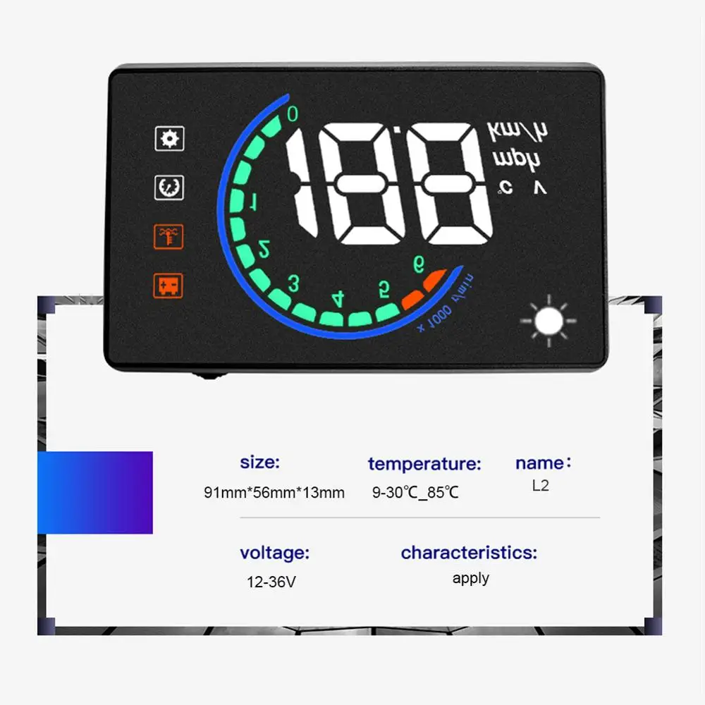 Автомобильный HUD OBD2 OLOMM L2 3 5 дюймовый дисплей с измерителем скорости