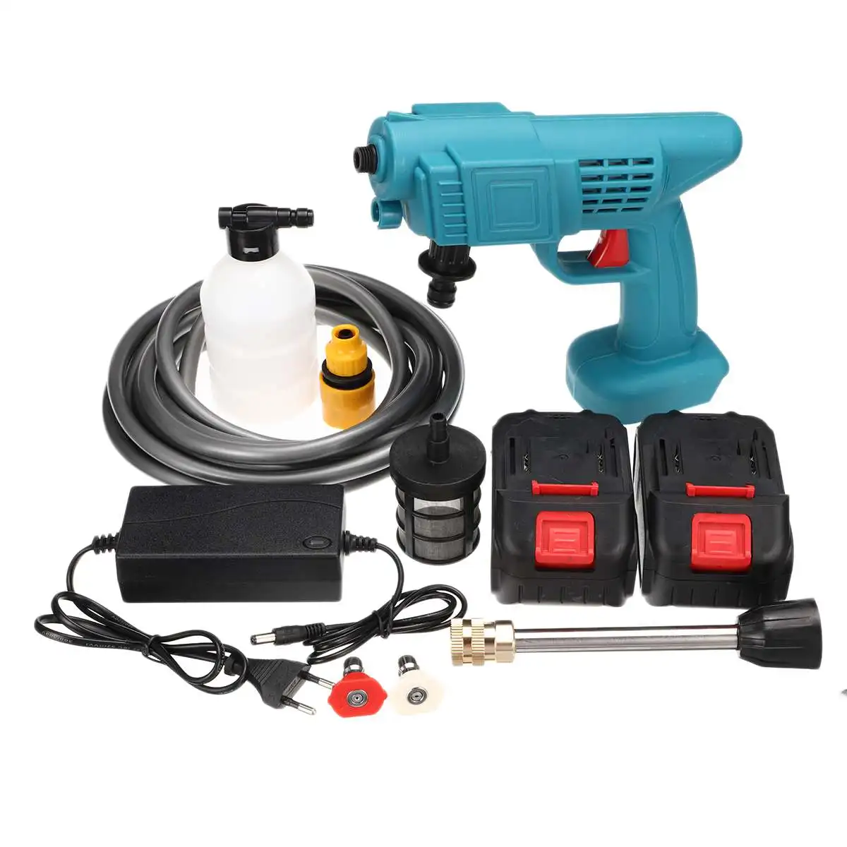 Pаспродажа Беспроводная электрическая моечная машина высокого давления, 600 Вт, 24 В, портативная батарея, генератор пены, водяной пистолет-распылитель д...