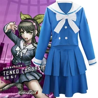 anime tenko chabashira danganronpa v3 killing harmony cosplay costume schoolgirl jk uniform blue school dress outfit sailorsuit