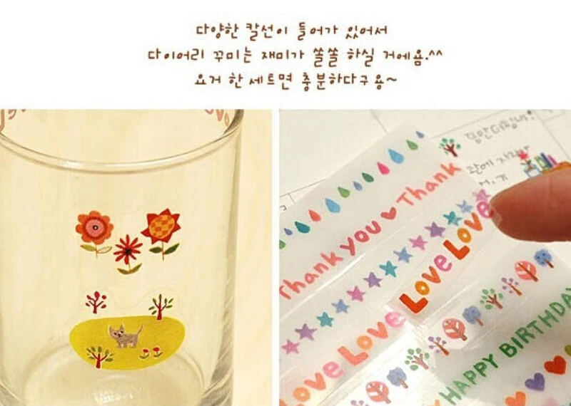 

6 Sheets Cartoon Letter Stickers Toy Stickers Mixed Cute Animal Cat Print Stickers for Kids Stationery sticker