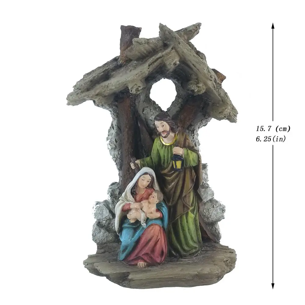 zayton figurine holy family nativity scene home decoration christ jesus statues mary joseph miniature sculpture christmas gift free global shipping