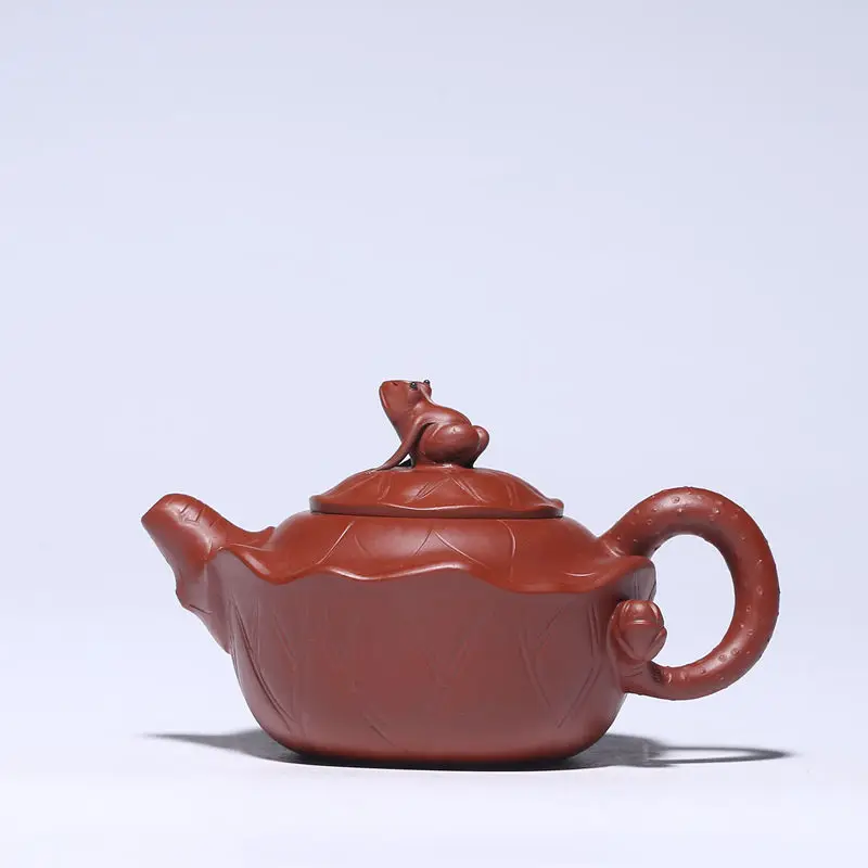 

New famous hand-made creative purple clay teapot original Dahongpao frog fun teapot 180ml tea set