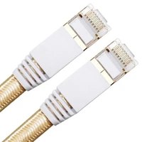 5m rj45 cable cat 7 grid blue and white gold flat ethernet rj45 network patch cable cord ethernet lan cable for router pc