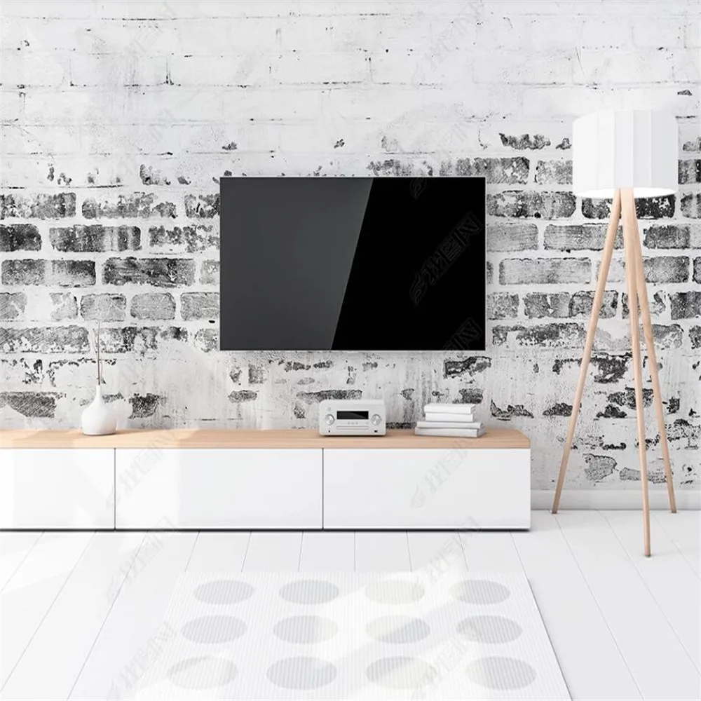 Milofi пользовательские 3D обои с изображением кирпичей серого цвета гостиная