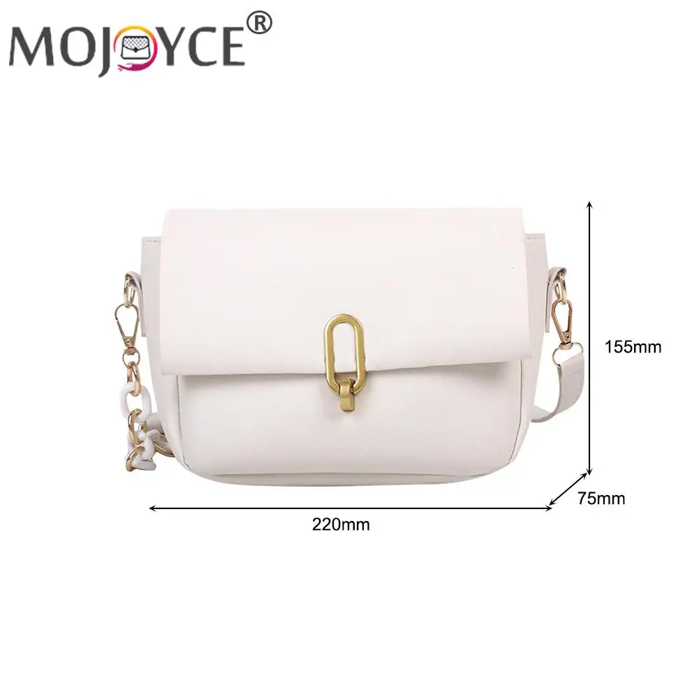 

Daily Casual Solid Color Messenger Handbag Fashion Women PU Leather Chain Flap Shoulder Crossbody Bags Portable Travel Purse