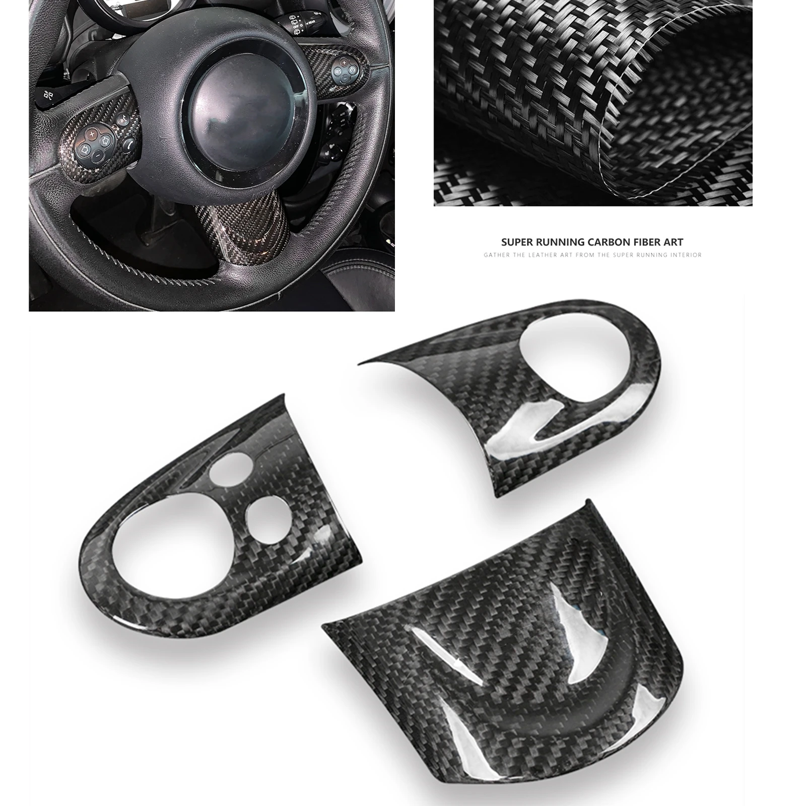 

Панель рулевого колеса для Mini Cooper R55 R56 R57 R58 R59 R60 R61, покрытие из углеродного волокна, декоративная рамка для салона автомобиля