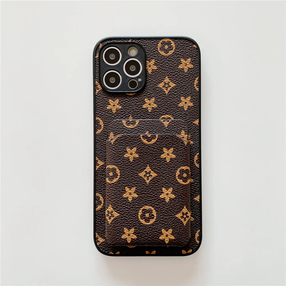 

Luxury Brand Card Phone Case for iPhone 11 12 13 Pro Max XR XS Max Samsung Galaxy S20 S21 Plus Note 20 Ultra Fashion Back Cover