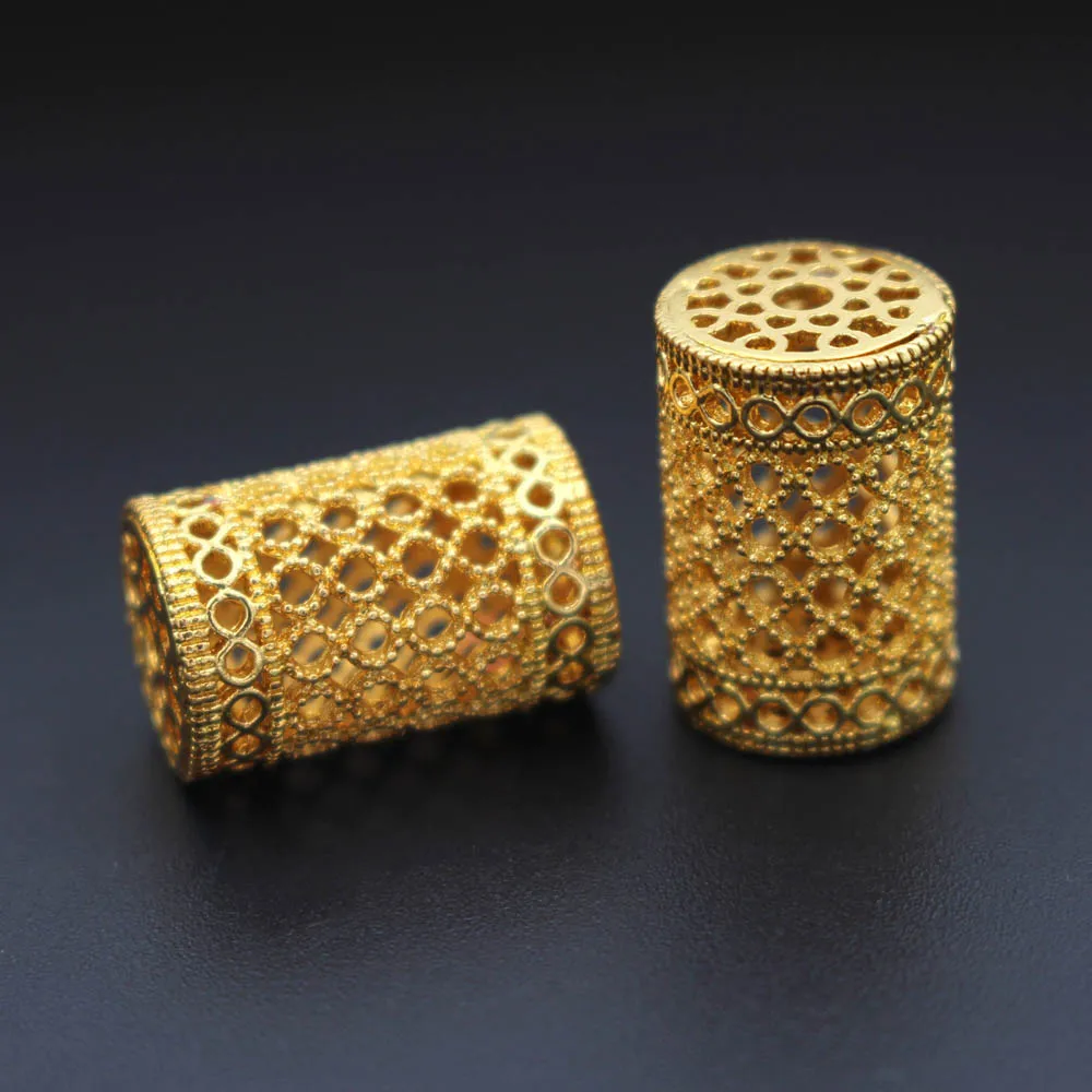 

10pcs Quality Brass Filigree Column Spacer Beads Findings for Men Women DIY European Charms Bracelet Necklace Jewelry Making