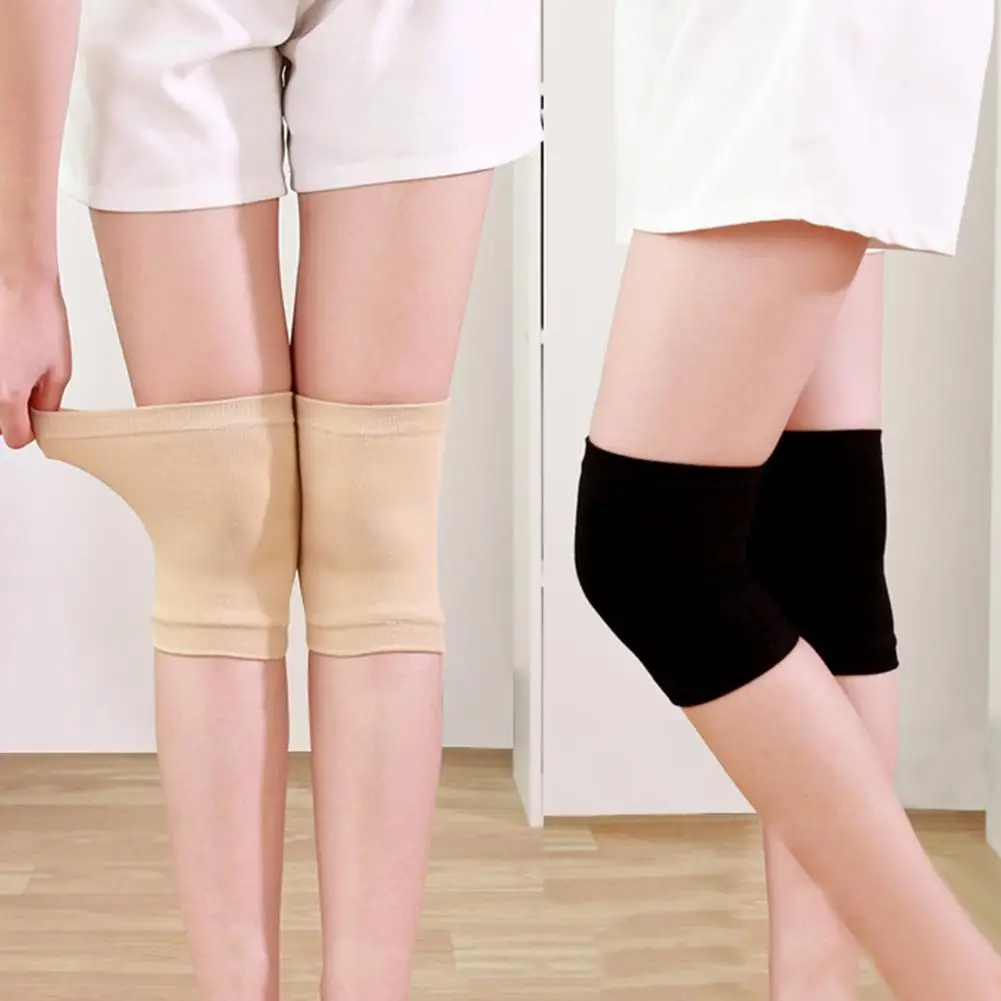 Противоскользящие однотонные вязаные наколенники унисекс эластичные гетры для