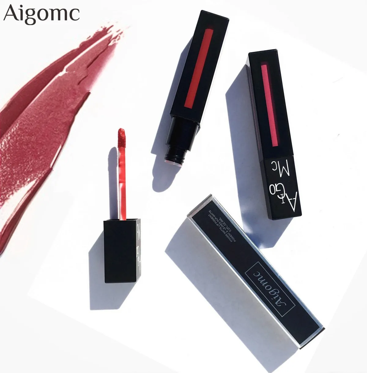 12 цветов квадратная трубка матовая губная помада антипригарная чашка