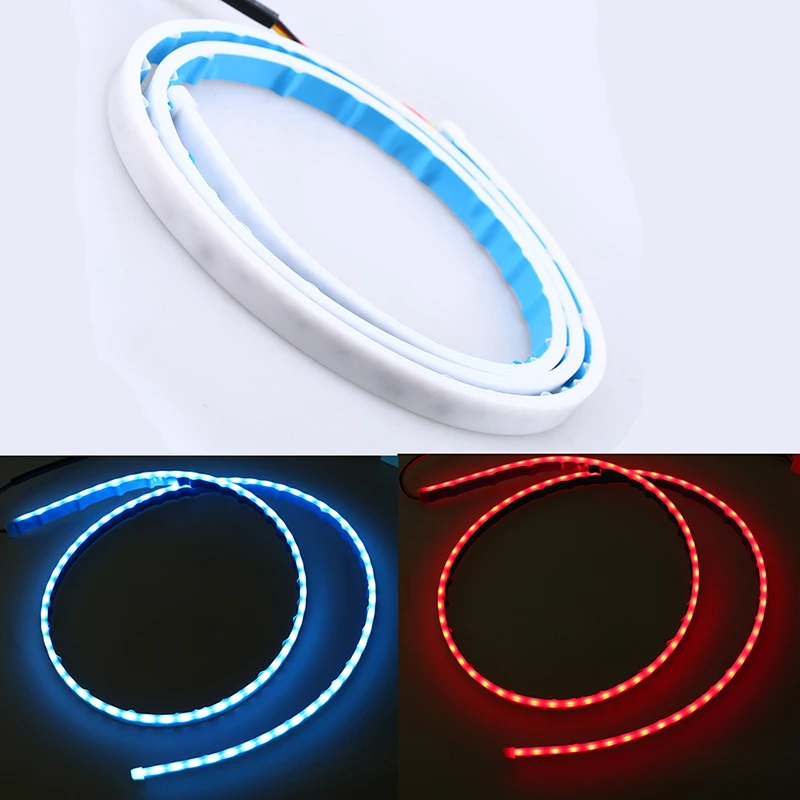

POSSBAY Flexible Car Truck LED Tailgate Light Bar Running/Brake/Reverse/Signal/Stop Lamp Red And Ice Blue Strip Lights
