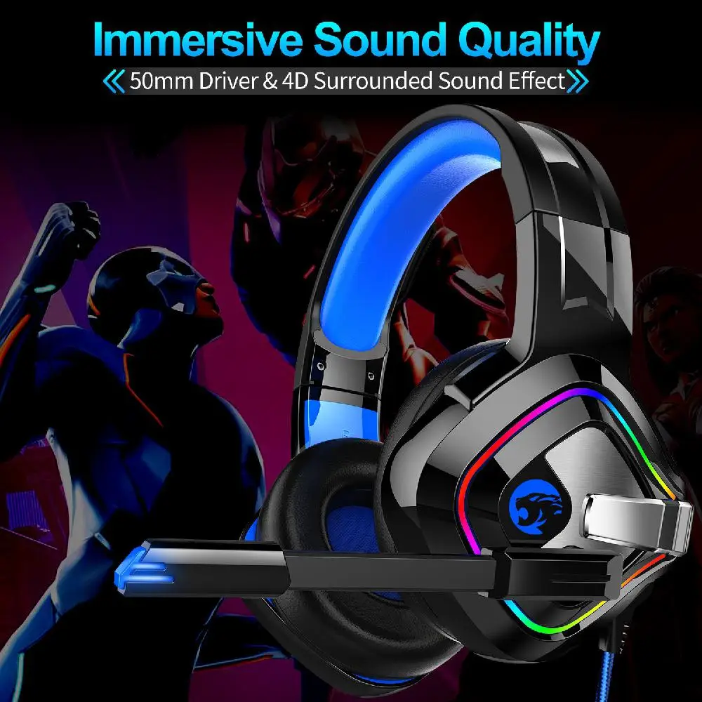 Ostart A66 Gaming Headphones 4D Stereo RGB Marquee Earphones Headset with Mic LED Light for PC Laptop Phone 828 | Электроника