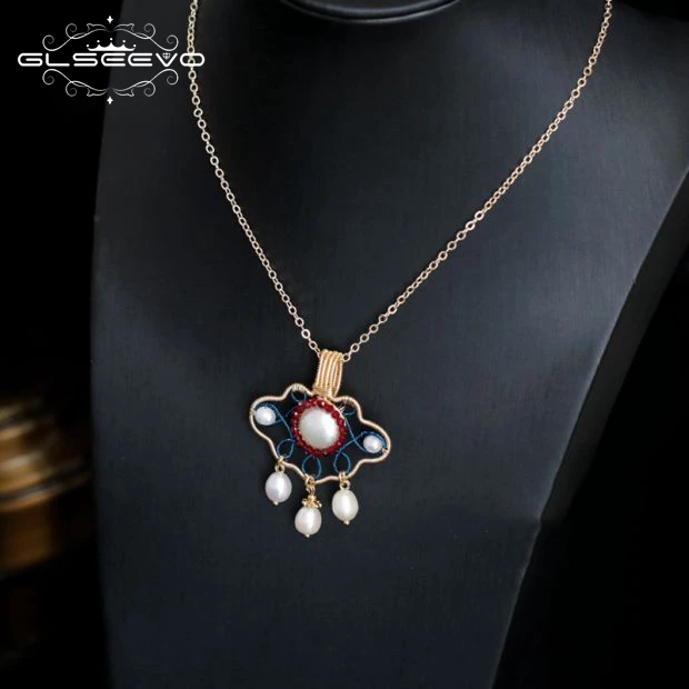 GLSEEVO натуральный жемчуг пресной воды кулон ожерелье для женщин Свадебные подарки