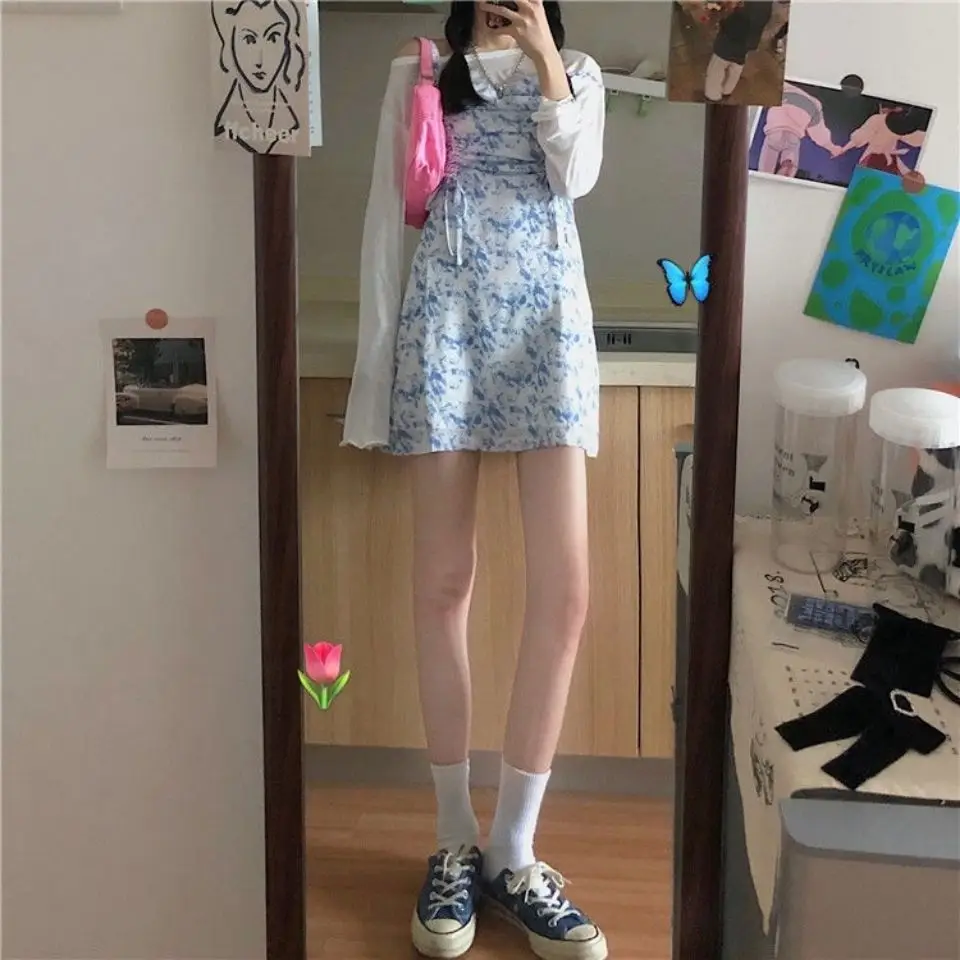 

2021 new floral dress summer slim skirt with sunblock