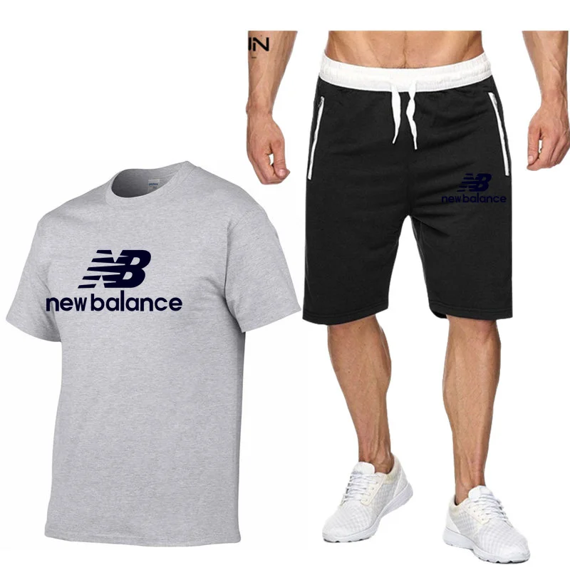 

Summer Mens Sets Short Sleeve Print Tracksuit Men Sportswear Casual 2 Pieces Set T-Shirt+Shorts Male Clothes Slim Sports Suits