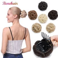 benehair 65g curly chignon clip in hair extension donut chignon hair bun hairpiece for women synthetic high temperature hair
