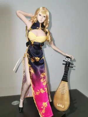 

=Fantasy Gold Sexy Cheongsam Leakage of Chest Design Model HS-03 for 12" Figure Body