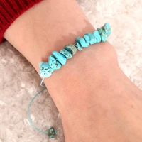 multicolor handmade wax rope woven bracelet fashion irregular natural gravel jewelry bracelets