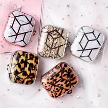 Leopard Marble Patterned Bluetooth Earphone Protective Case Cover for AirPods Smart Wearable Devices Accessories