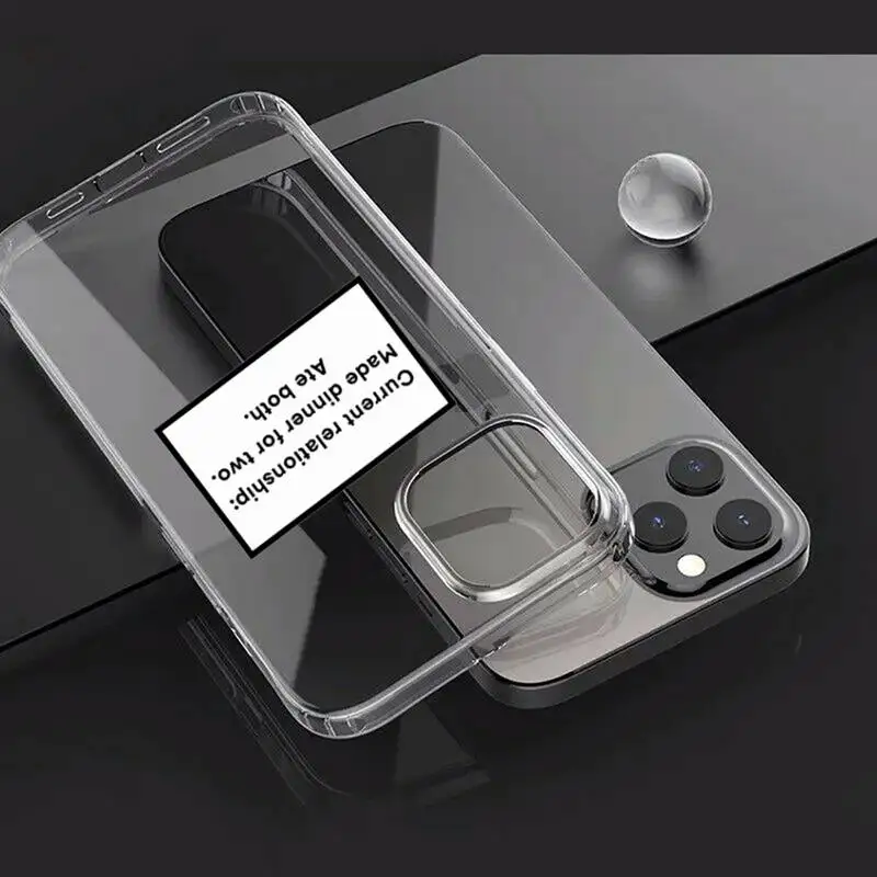 

Design Funny Quotes Text Phone Case Transparent for iPhone Samsung A S 11 12 6 7 8 9 30 Pro X Max XR Plus lite
