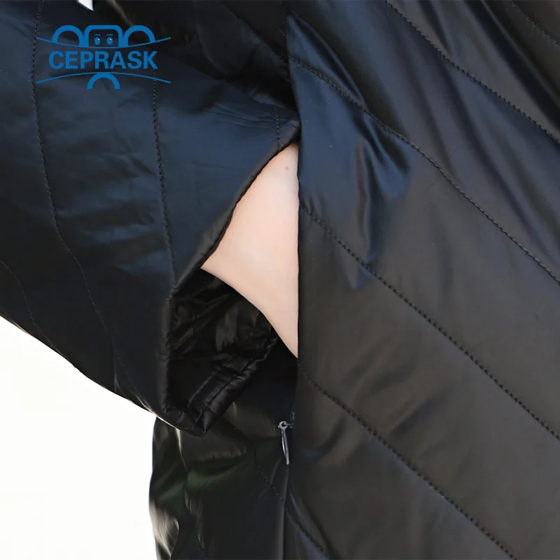 CEPRASK куртки женские весна 2021 Новый пальто женское осень тонкая парка X-Long Большой