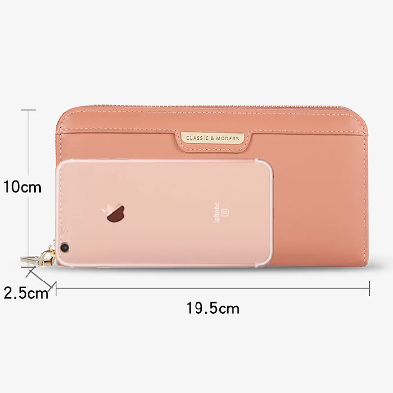 New High Capacity Women's Wallets Long PU Leather Quality Fashion Phone Card Holder Classic Female Purse Zipper Wallet For Women