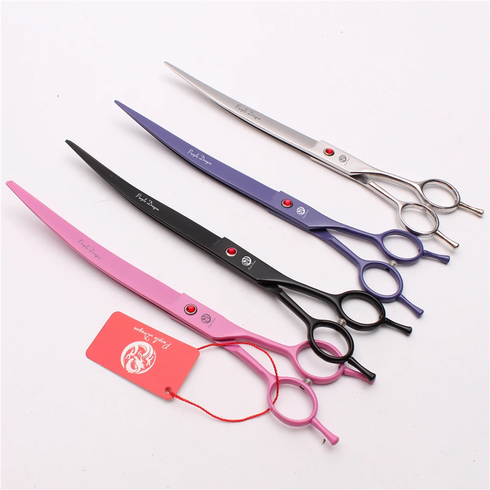 9.0" 24cm Japan 440C Purple Dragon Clippers for dogs Big Size Scissors Bend UP Cutting Shears Pro Pets Hair Shears Add Bag Z4005