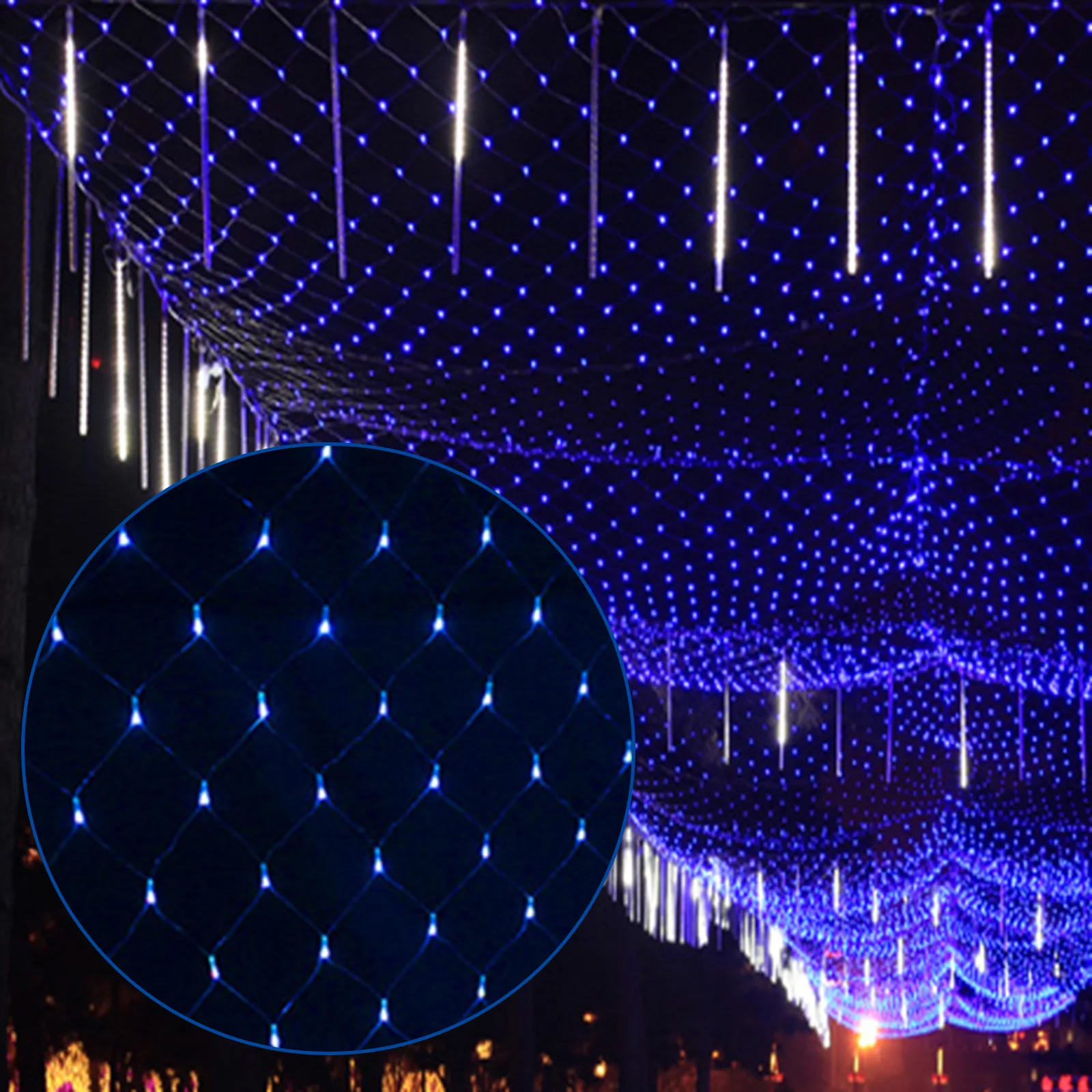

LED Net String Lights Mesh Fairy String Lights 8 Modes Hanging Decorative Lighting for Indoor Outdoor Garden Wedding Christmas