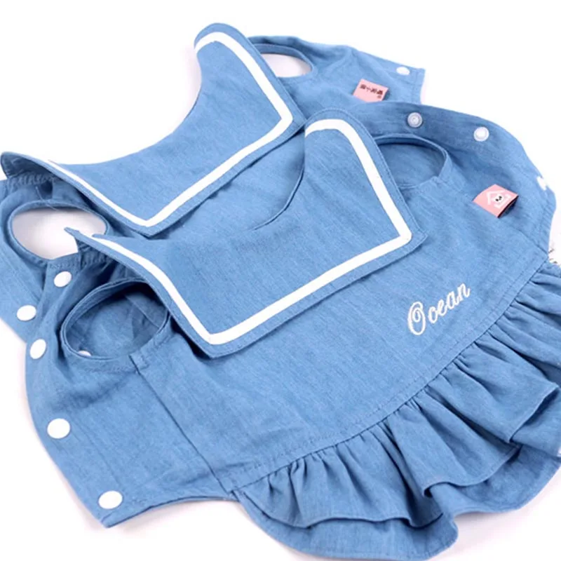 Джинсовая одежда для домашних животных темно синий стиль искусственная кожа