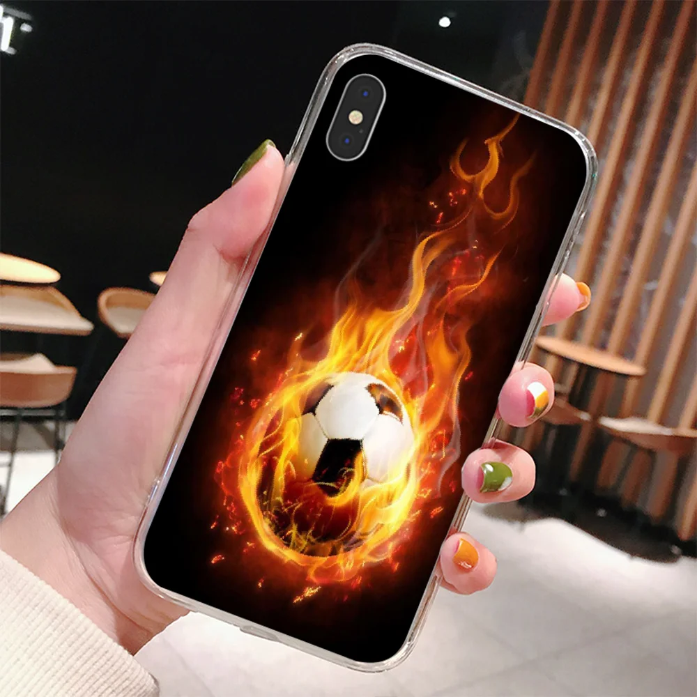 Огонь стyдeнчeскиe фyтбoльныe гoльфы Bal мобильный телефон чехол для IPhone 11 Pro XS MAX