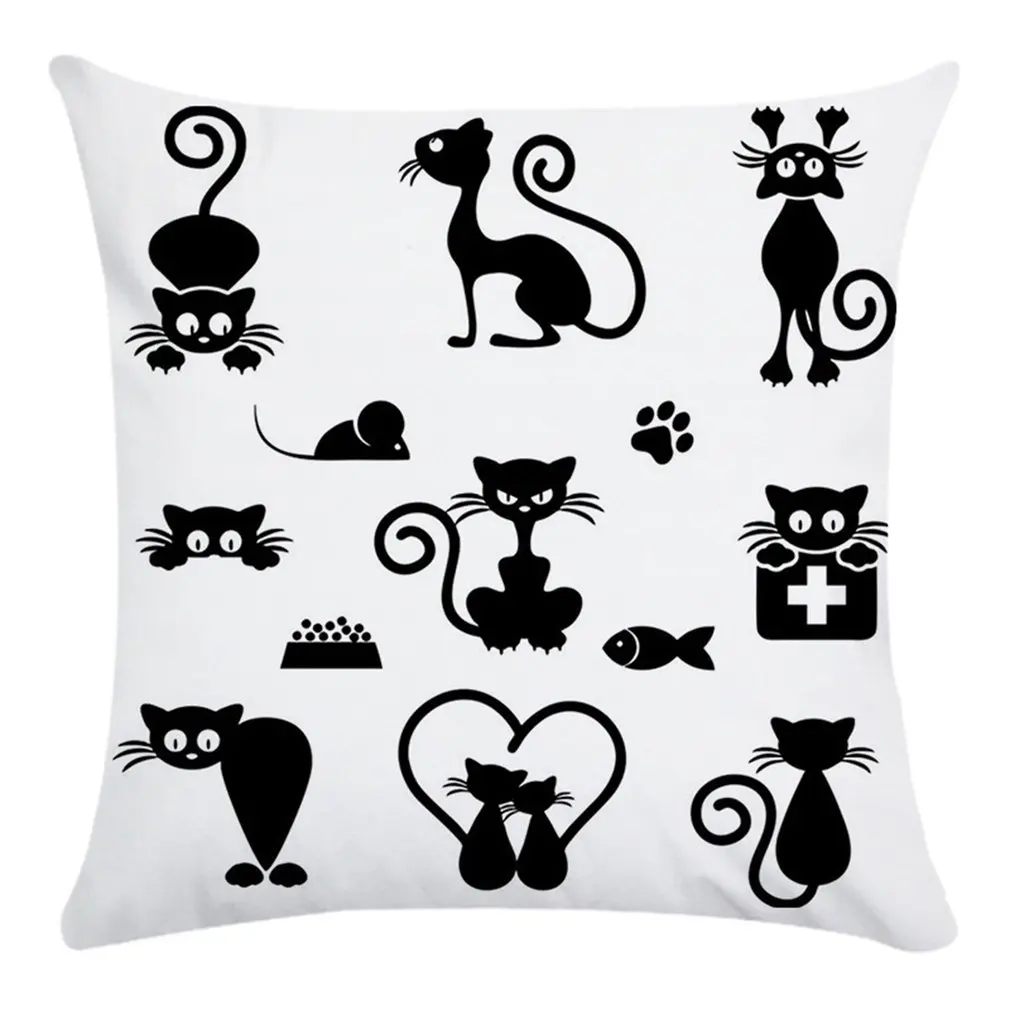 

Cushion Cartoon Animal Cat Printed Design Back Cotton Home Office Pillowcase Party Festival Home Textile Products