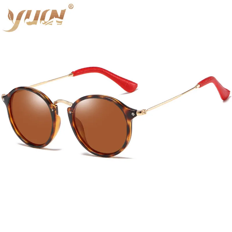 Солнцезащитные очки в круглой оправе UV400 женские Поляризационные солнечные