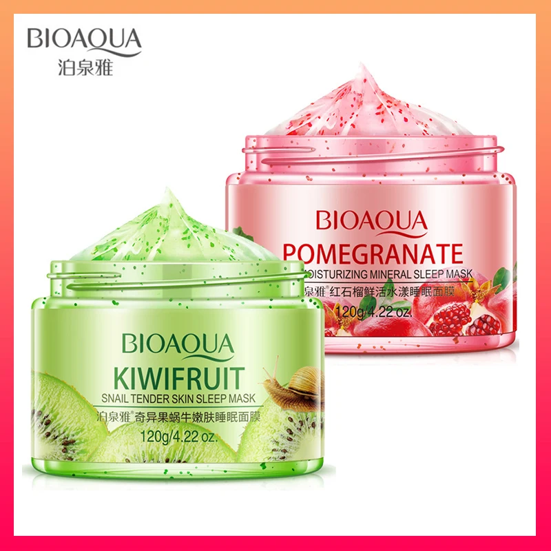 Bioaqua, маска для сна, не моющаяся, гранат, Kiwif, фруктовые маски для лица, уход за кожей, увлажняющий, успокаивающий, восстанавливающий ночной крем