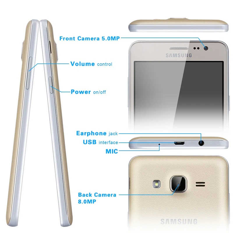 samsung galaxy on5 sm g5500 dual sim unlocked mobile phone 5 0 1 5gb ram 8gb rom 8mp quad core 4g lte android smartphone free global shipping