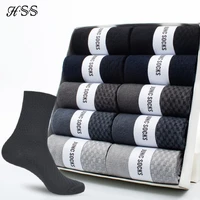 hss brand 10 pairslot men bamboo fiber socks new classic business long socks mens dress sock for winter gift plus size eur39 45