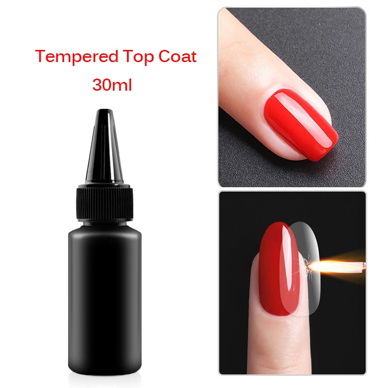 tempered top coat Mshare база и топ подкрепление гель долгое Уход за ногтями гель лак для ногтей крышка германия здоровья полимерного материала уф лак гель гель топ и база без липкого слоя липкий слой дегидратор лаки праймер для ногтей - Цвет: tempered top coat