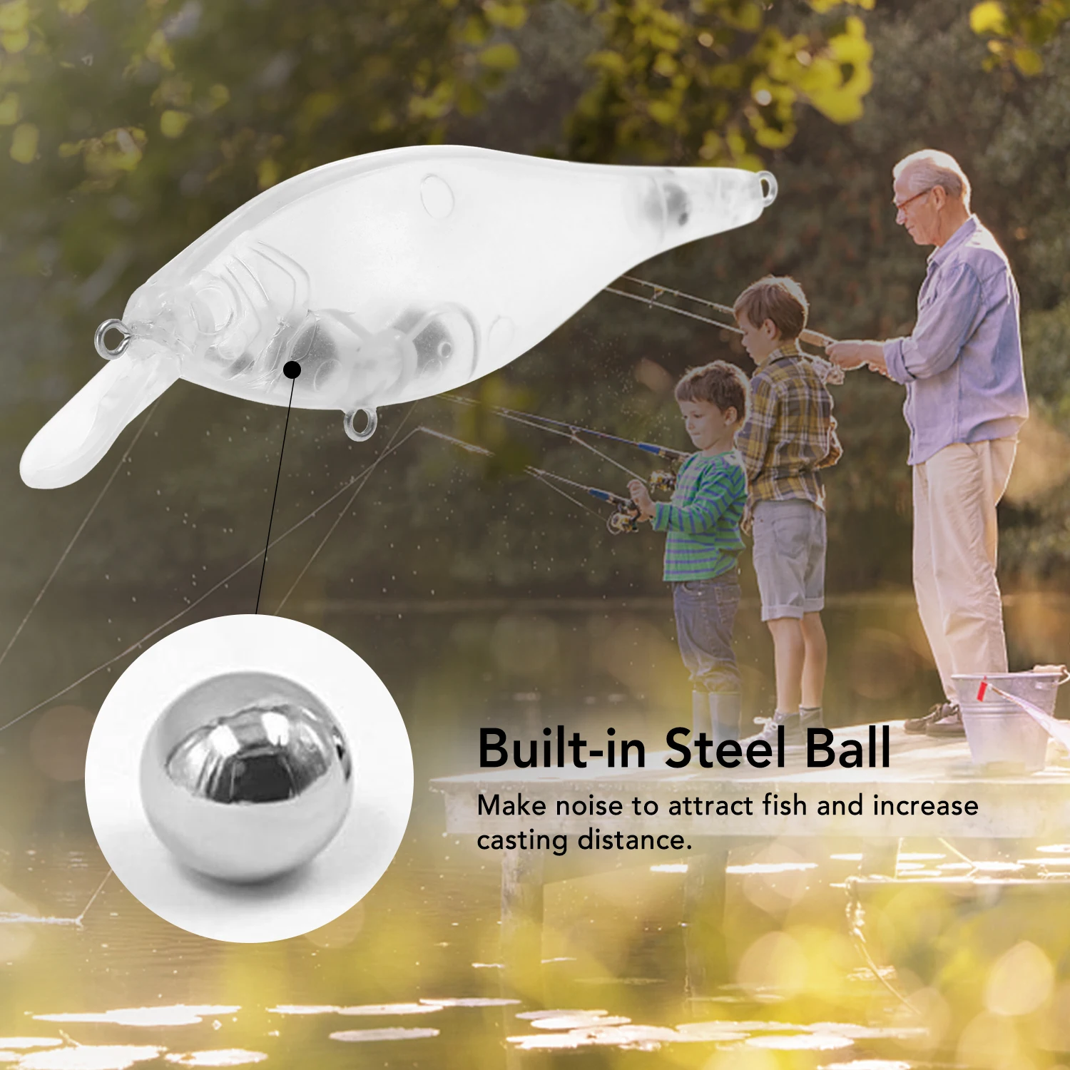 5 шт. прозрачная приманка для рыбалки пустая жесткая погружающаяся в тело