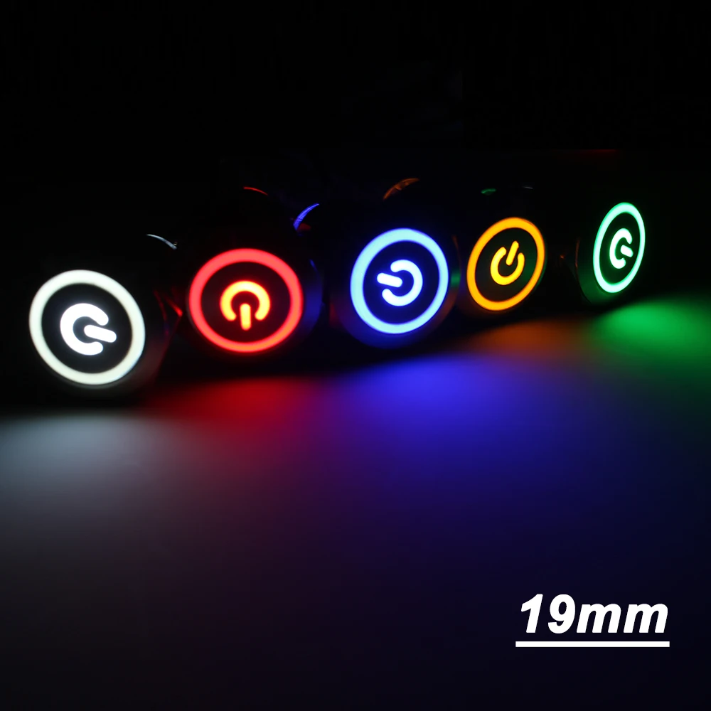 Металлический блок питания 19 мм латунный кнопочный переключатель Плоская